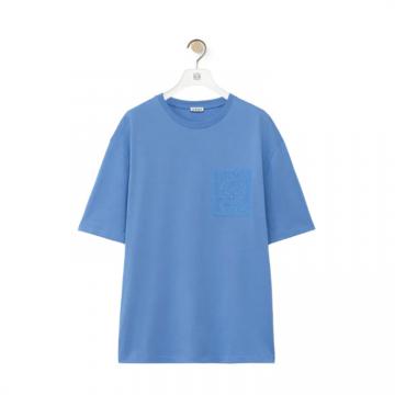 LOEWE H526Y22XAT 男士海滨蓝 棉质宽松版型 T恤