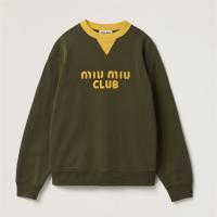 MIUMIU MJL906 女士迷彩色 刺绣徽标棉质抓绒运动衫