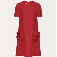 VALENTINO BVA6471CF157 女士红色 CREPE COUTURE 短款连衣裙 