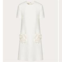 VALENTINO BVA6471CFA03 女士白色 CREPE COUTURE 短款连衣裙