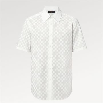 LV 1AFJW4 男士白色 棉质短袖衬衫