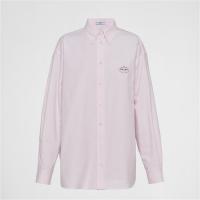 PRADA P497GR 女士粉红色 刺绣 Oxford 棉质衬衫
